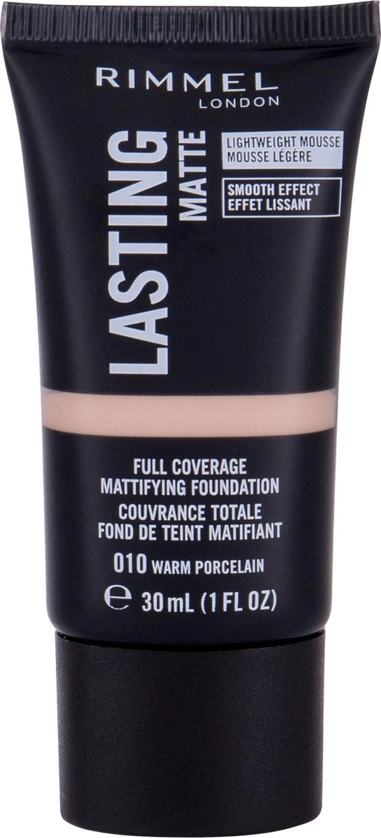 Rimmel London Lasting Matte Foundation - 010 Warm Porcelain 11 Rimmel London Lasting Matte Foundation - 010 Warm Porcelain - Afbeelding 9