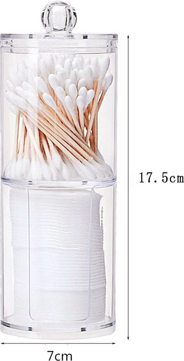 Without Lemon - Wattenstaafjes En Wattenschijfjes Houder - Dubbel Transparant Opberghouder - Opbergdoosje - Makeup Organizer - Open En Dichte Houder - Met Deksel - Stapelbaar 8 Without Lemon - Wattenstaafjes En Wattenschijfjes Houder - Dubbel Transparant Opberghouder - Opbergdoosje - Makeup Organizer - Open En Dichte Houder - Met Deksel - Stapelbaar - Afbeelding 6