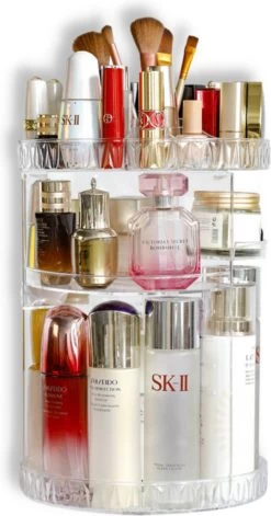 LuZana Make-Up Organizer - Beauty Organizer Voor Make Up - 360° Roterend - Opbergbox - Opbergdoos Cosmetica - Sieradendoos - Nagellak - Lippenstift - Transparant - Cadeautje Voor Vrouw -Cosmetic Verkoop 629x1200 1