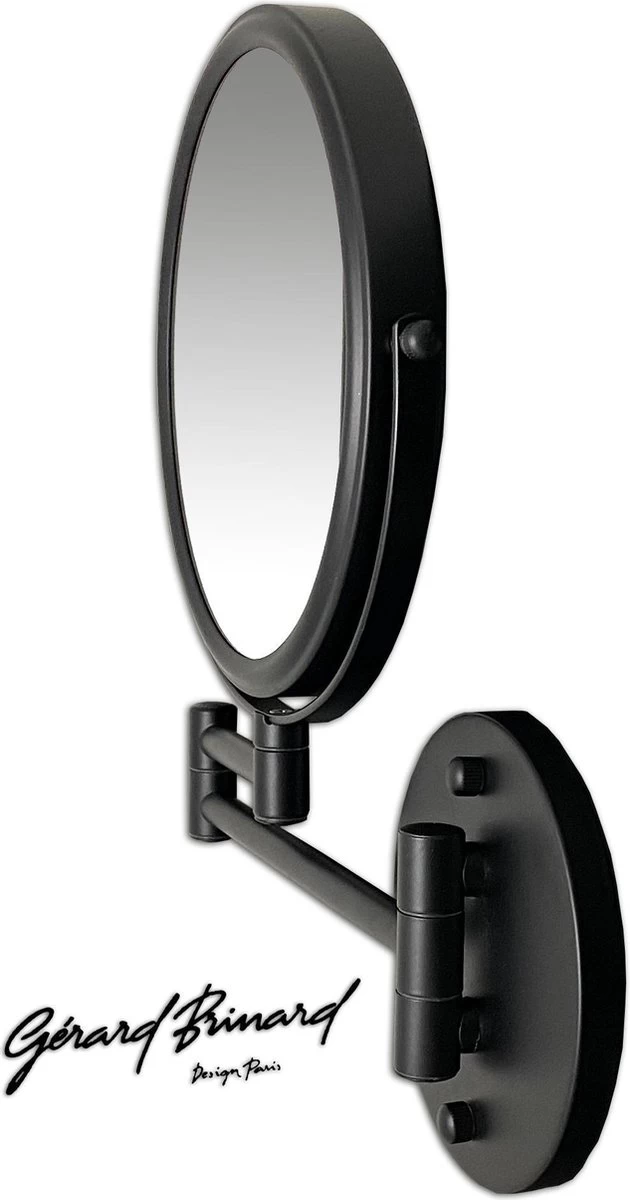 Make-up Wandspiegel Knikarm Mat Zwart - 5x Vergroting 20cmØ 4 Make-up Wandspiegel Knikarm Mat Zwart - 5x Vergroting 20cmØ - Afbeelding 2