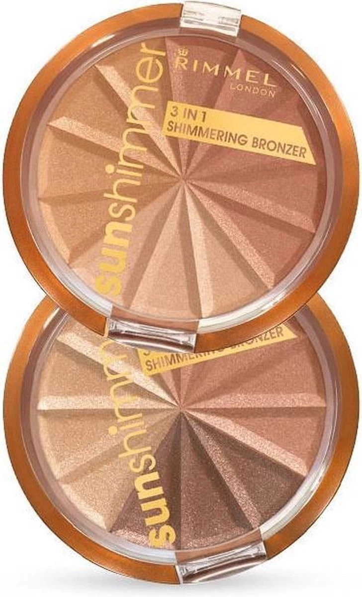 Rimmel London Rimmel - SunShimmer 3 In 1 Shimmering Bronzer Lustrous Powder 9.9 G 1 Gold Princess - 7 Rimmel London Rimmel - SunShimmer 3 In 1 Shimmering Bronzer Lustrous Powder 9.9 G 1 Gold Princess - - Afbeelding 5