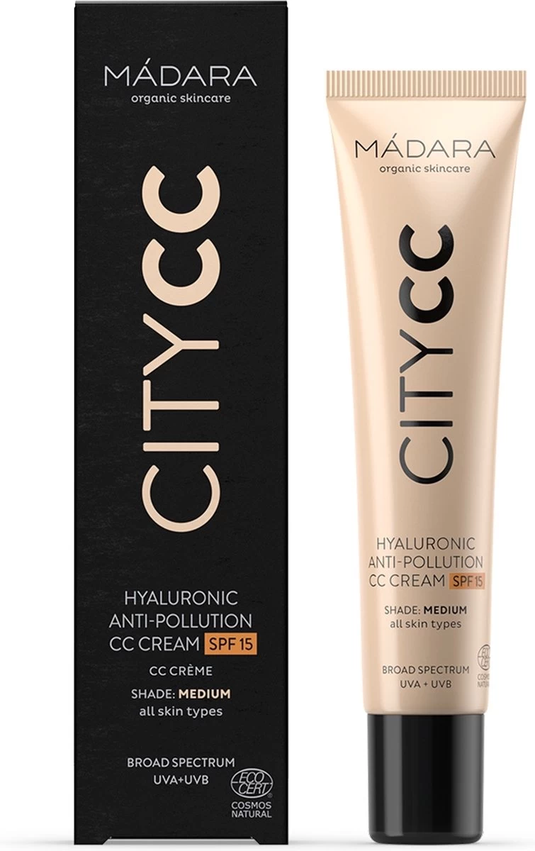 MÁDARA Anti-Pollution CC Cream SPF15 Medium Beige 40ml - Hyaluronzuur -UVA/UVB 3 MÁDARA Anti-Pollution CC Cream SPF15 Medium Beige 40ml - Hyaluronzuur -UVA/UVB