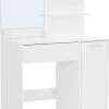 MIRA Home - Kaptafel - Make-up Tafel - Wit - Spaanplaat - 80x40x132cm -Cosmetic Verkoop 776x1200 2