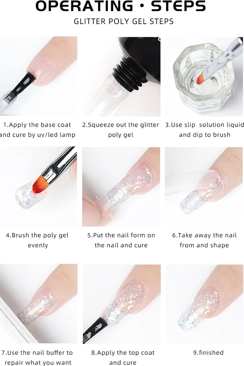 Elvi Polygel Starterskit - Complete Set Inc. USB UV/Led Mini Lamp-Nagelverlenging- Polygel 6 X 15g Perfecte Kleuren Roze - Polyacryl UV Nagellak-Quick Extension Temperature Color Changing UV Gel Pink 10 Elvi Polygel Starterskit - Complete Set Inc. USB UV/Led Mini Lamp-Nagelverlenging- Polygel 6 X 15g Perfecte Kleuren Roze - Polyacryl UV Nagellak-Quick Extension Temperature Color Changing UV Gel Pink - Afbeelding 8