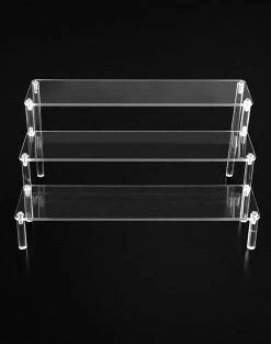 QWORK 3-laags Acryl Displaystandaard, Transparant Acryl Display Riser Plank Voor Figuren, Sieraden, Cupcake, Lippenstift, Nagellak, Kruiden, 30x21x15cm -Cosmetic Verkoop 947x1200 3