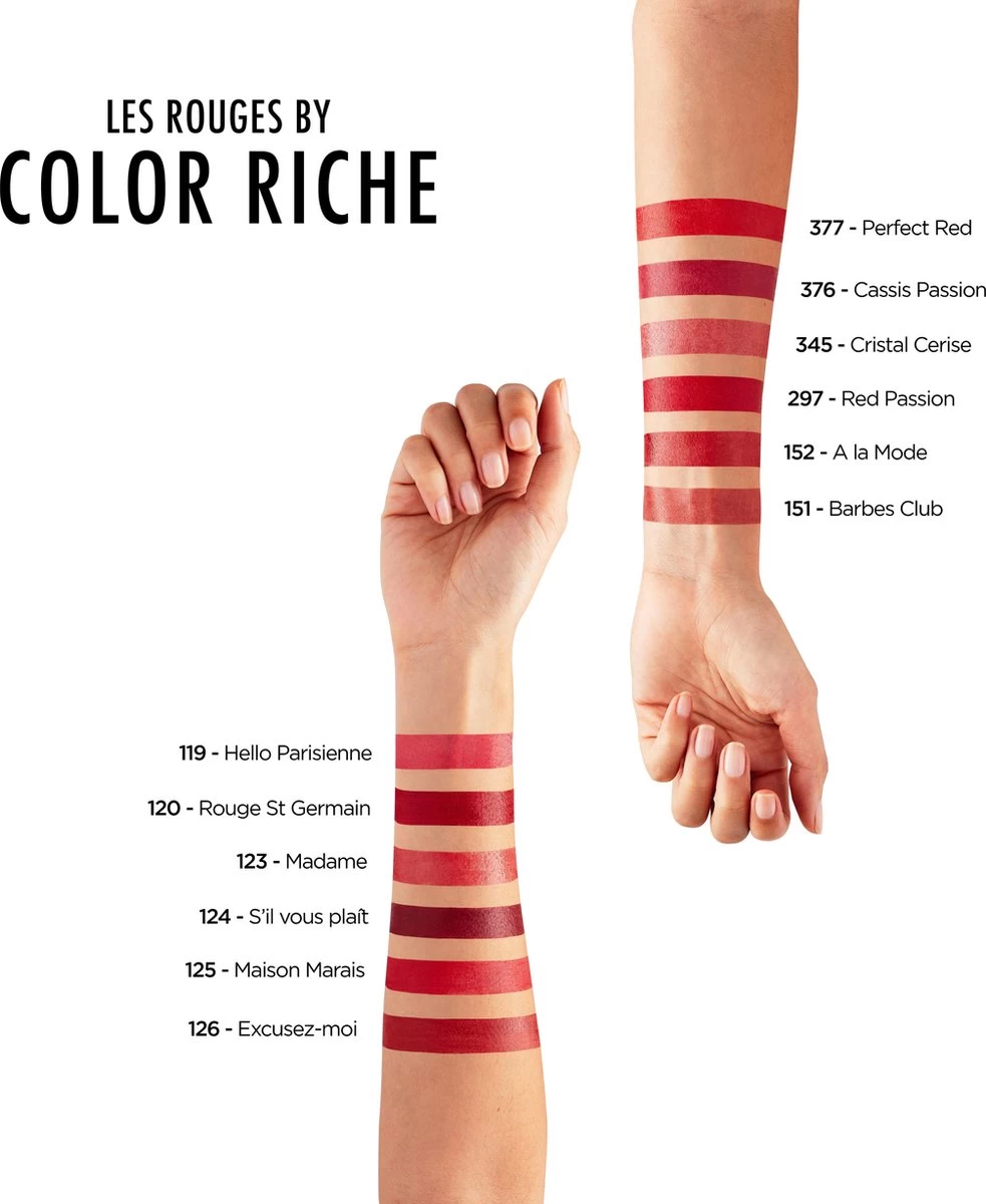 L’Oréal Paris Lippenstift Color Riche Satin - 125 Maison Marais Rood 11 L’Oréal Paris Lippenstift Color Riche Satin - 125 Maison Marais Rood - Afbeelding 9