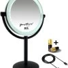 Metalen Verlichte Make-up LED Spiegel Mat Zwart 10x Vergroting 19cm Doorsnee, Inculsief 4x AA Batterijen En USB Stroomkabel 1 Metalen Verlichte Make-up LED Spiegel Mat Zwart 10x Vergroting 19cm Doorsnee, Inculsief 4x AA Batterijen En USB Stroomkabel -Cosmetic Verkoop 985x1200 3