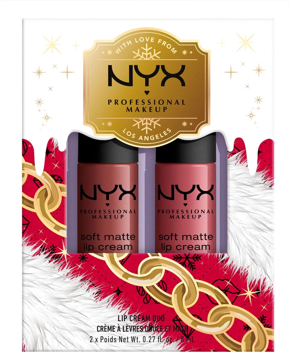 NYX Professional Makeup - Holidays 2022 Mrs Claus - Soft Matte Lip Cream Duo 02 - Roze 3 NYX Professional Makeup - Holidays 2022 Mrs Claus - Soft Matte Lip Cream Duo 02 - Roze