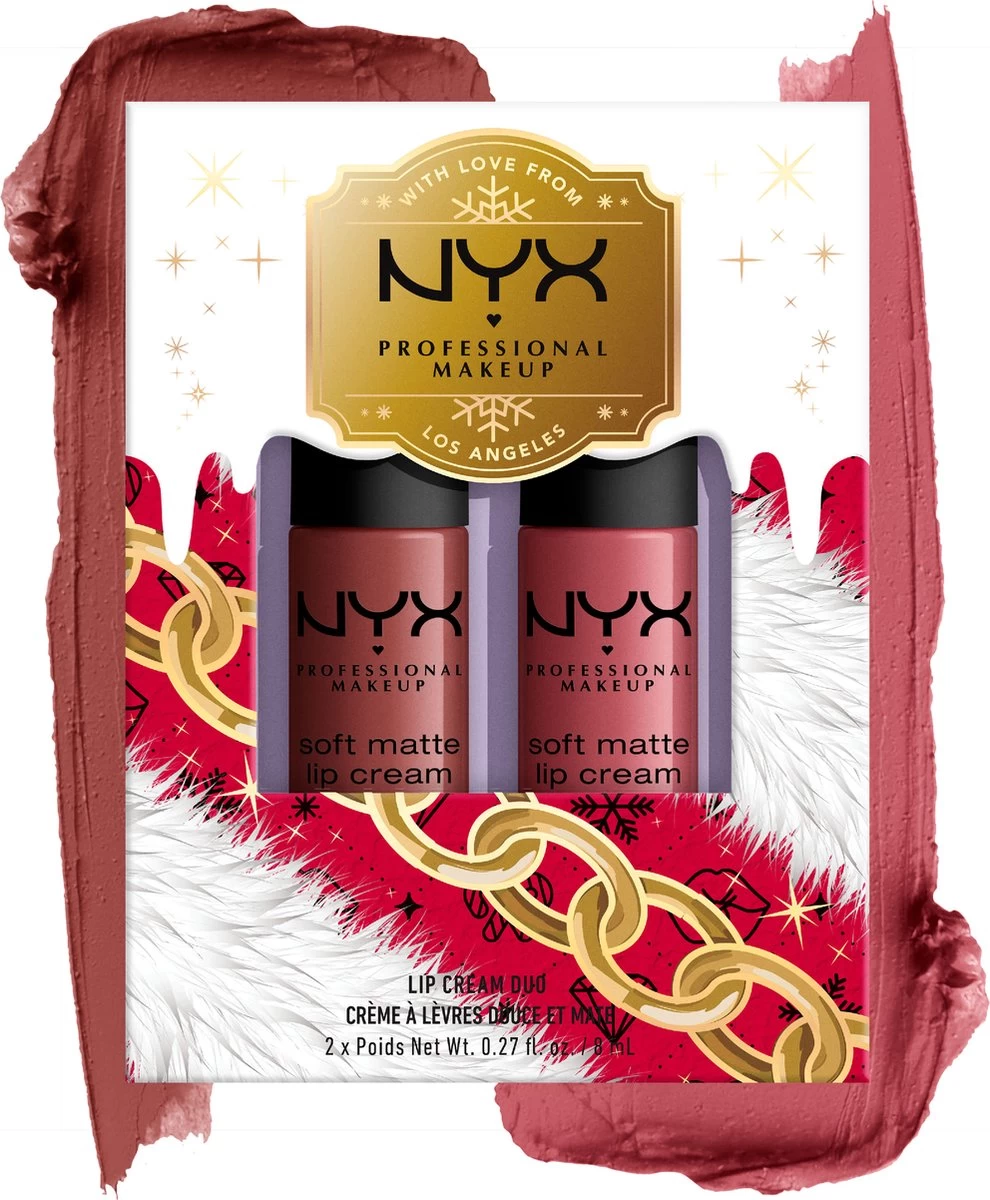 NYX Professional Makeup - Holidays 2022 Mrs Claus - Soft Matte Lip Cream Duo 02 - Roze 6 NYX Professional Makeup - Holidays 2022 Mrs Claus - Soft Matte Lip Cream Duo 02 - Roze - Afbeelding 4