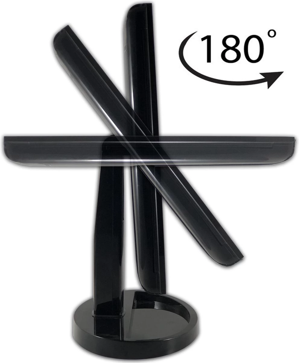 Grote Drieluik LED Make-up Spiegel Touch Knop En Dimmer 1, 3, 5 En 10 Maal Vergroting Inclusief Usb Kabel, Spiegels 7 Grote Drieluik LED Make-up Spiegel Touch Knop En Dimmer 1, 3, 5 En 10 Maal Vergroting Inclusief Usb Kabel, Spiegels - Afbeelding 5