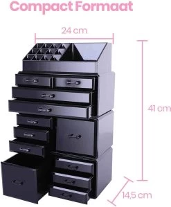 Confibel XXL Acryl Make-up Cosmetica Organizer - Verstelbare Lades - Sieraden/Make-up/Cosmetica Organizer - 11 Compartimenten - Zwart 31 Confibel XXL Acryl Make-up Cosmetica Organizer - Verstelbare Lades - Sieraden/Make-up/Cosmetica Organizer - 11 Compartimenten - Zwart -Cosmetic Verkoop 991x1200 3